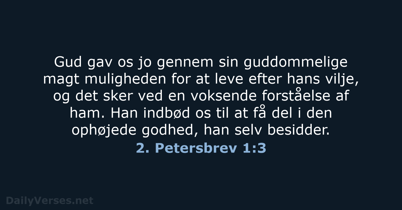 2. Petersbrev 1:3 - BDAN