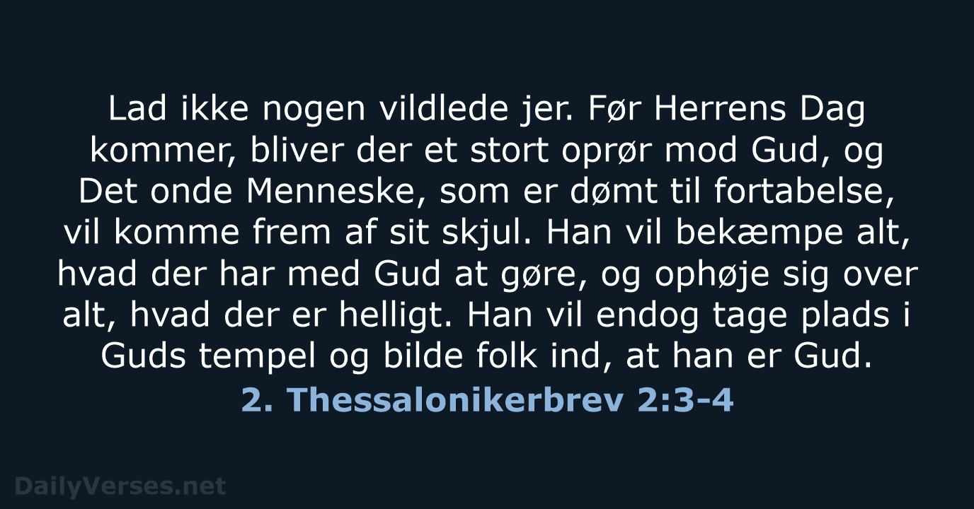 2. Thessalonikerbrev 2:3-4 - BDAN