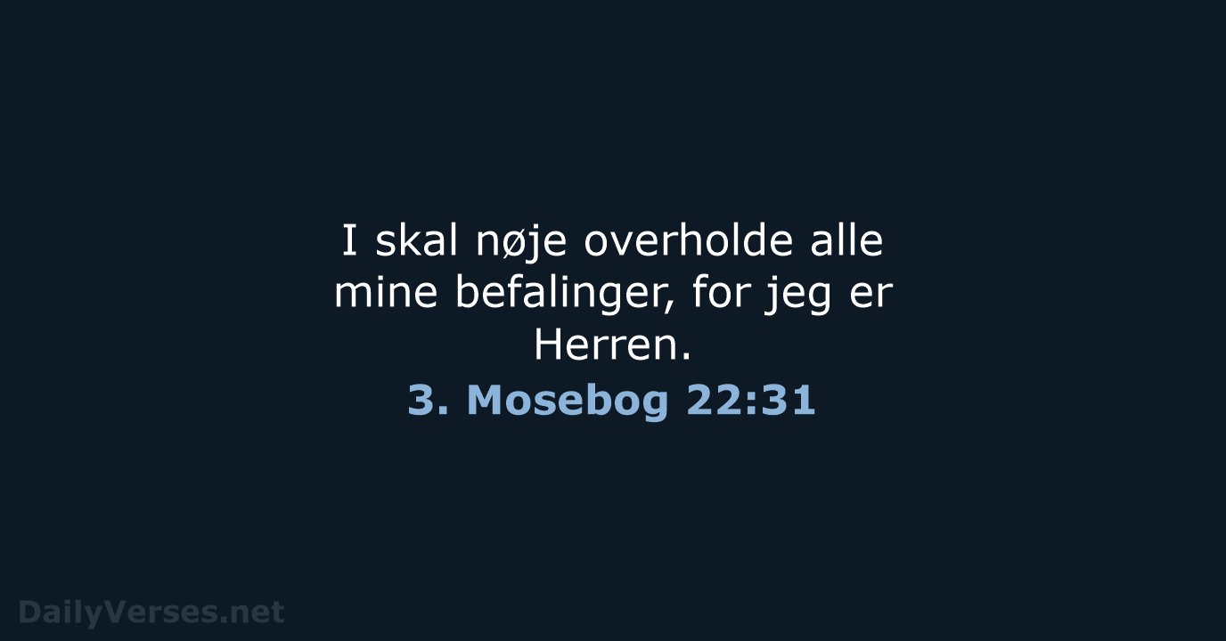 3. Mosebog 22:31 - BDAN