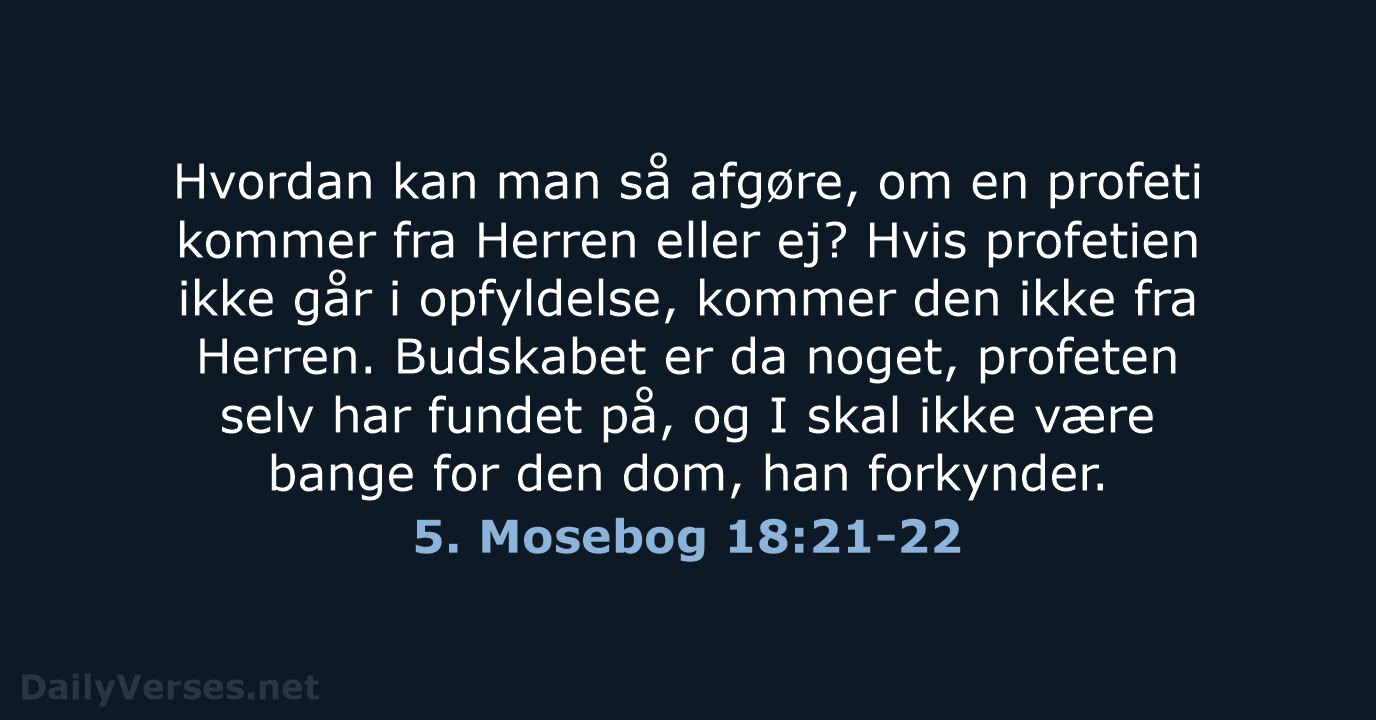 5. Mosebog 18:21-22 - BDAN