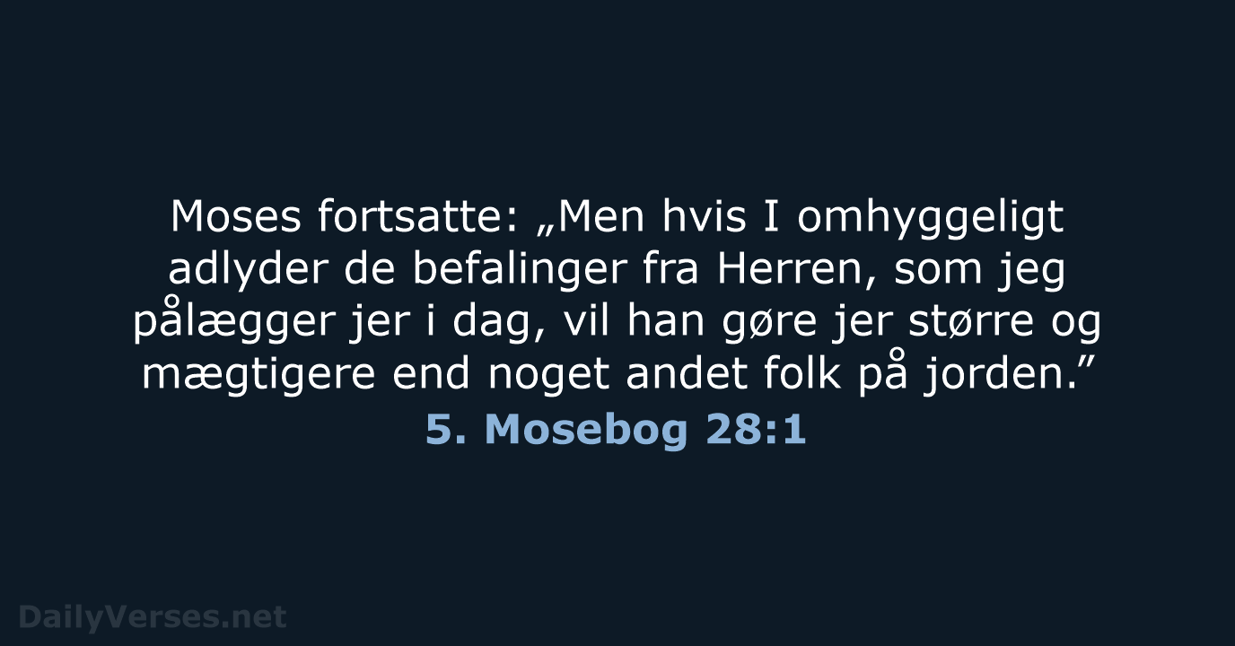 5. Mosebog 28:1 - BDAN