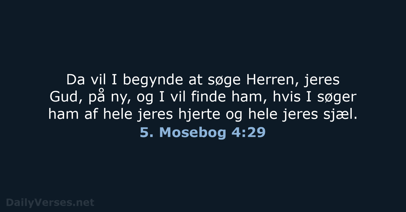 5. Mosebog 4:29 - BDAN