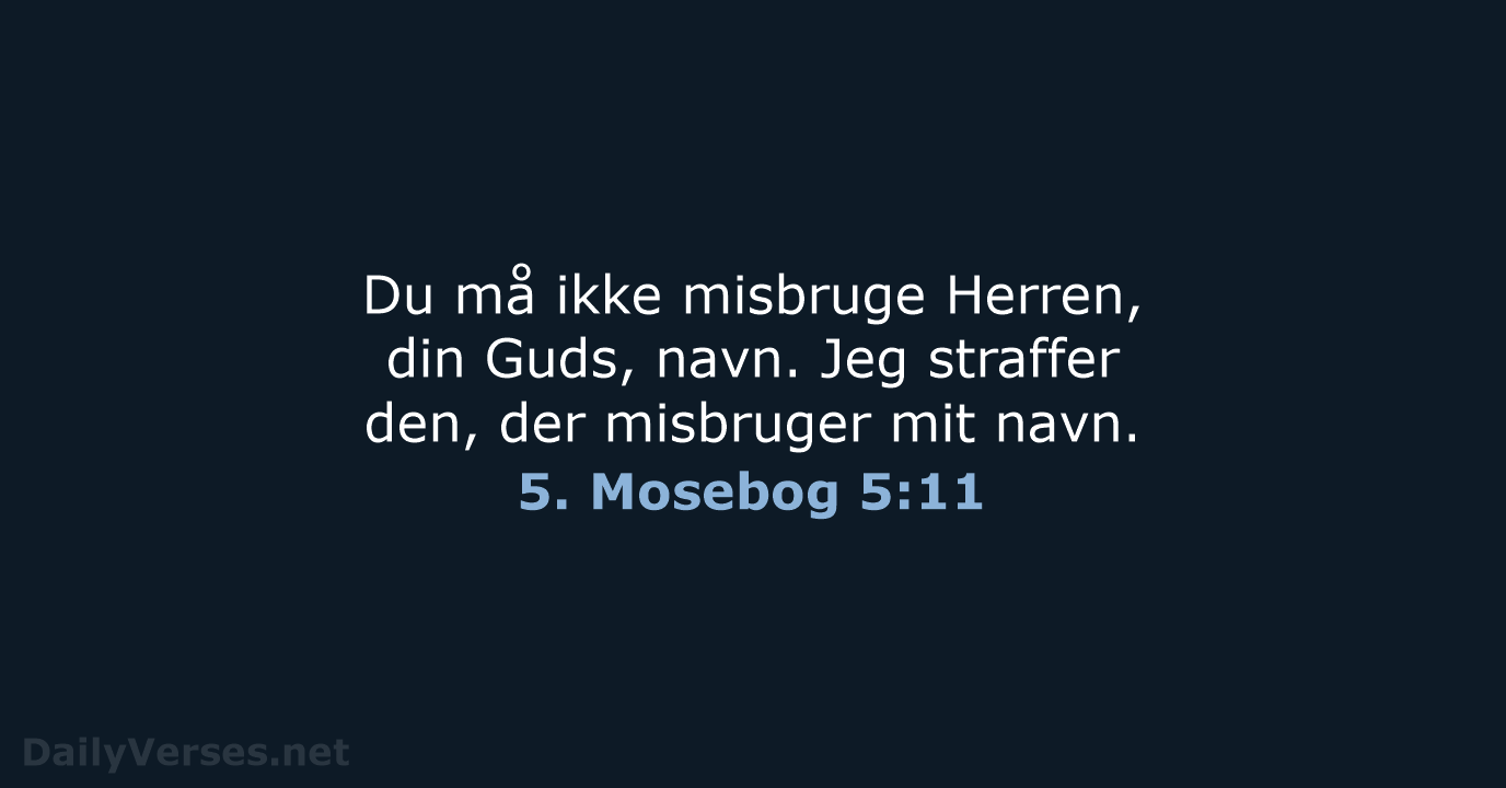 5. Mosebog 5:11 - BDAN