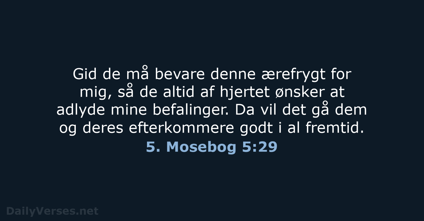 5. Mosebog 5:29 - BDAN