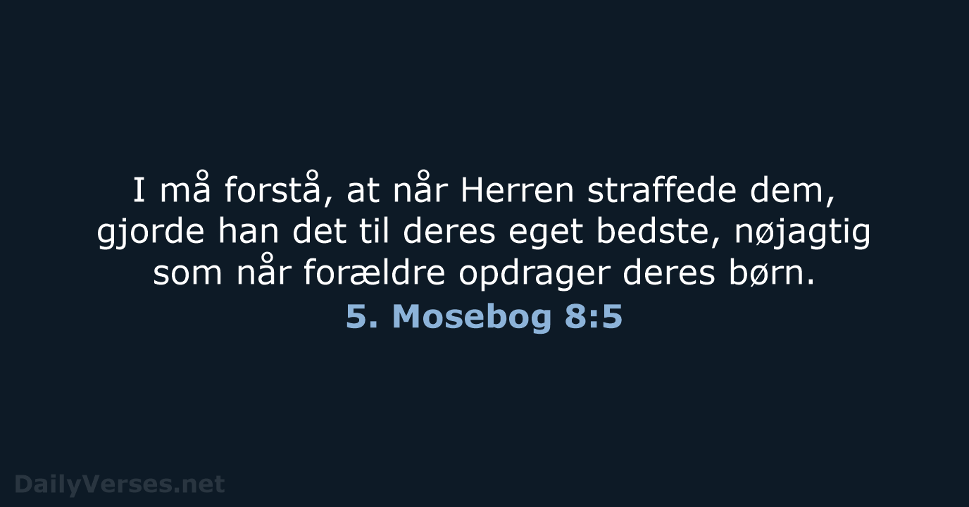 5. Mosebog 8:5 - BDAN