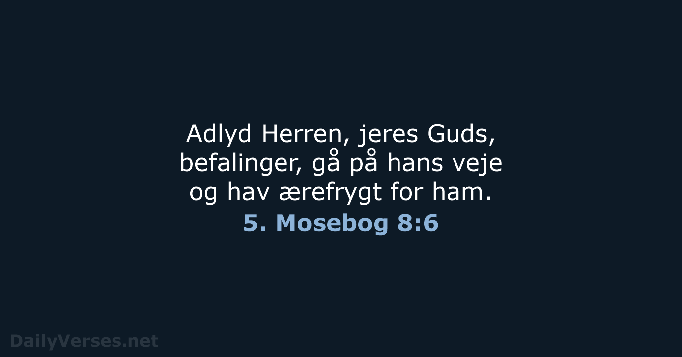 5. Mosebog 8:6 - BDAN