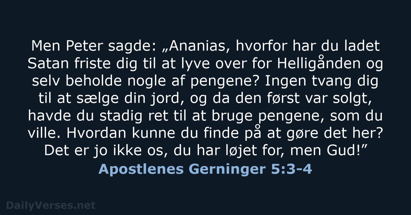 Apostlenes Gerninger 5:3-4 - BDAN
