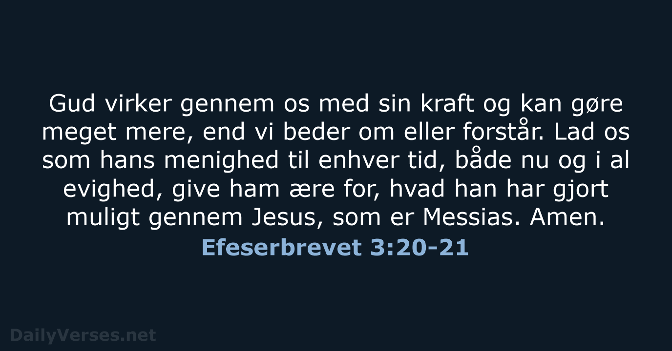 Efeserbrevet 3:20-21 - BDAN