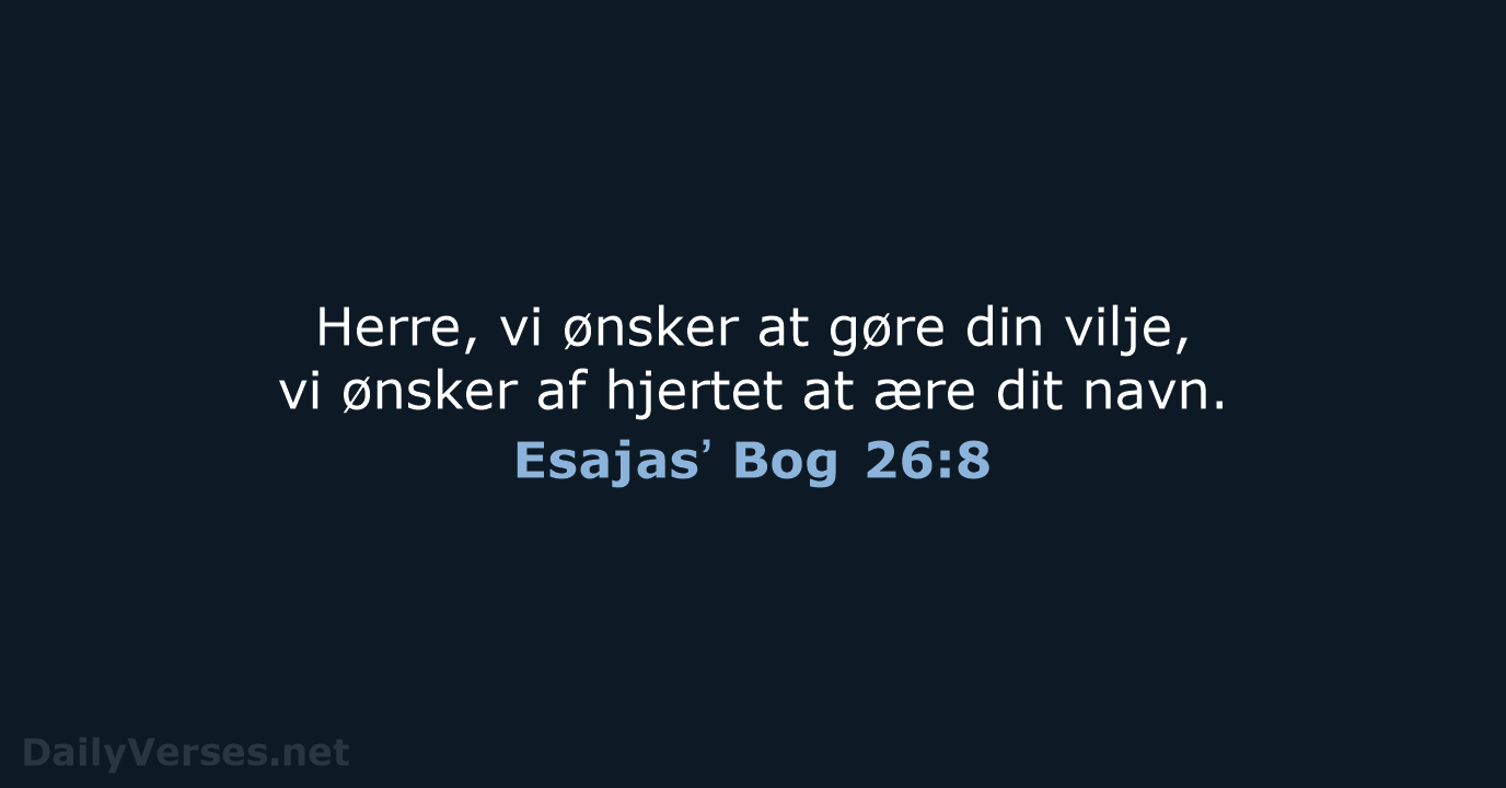 Esajasʼ Bog 26:8 - BDAN