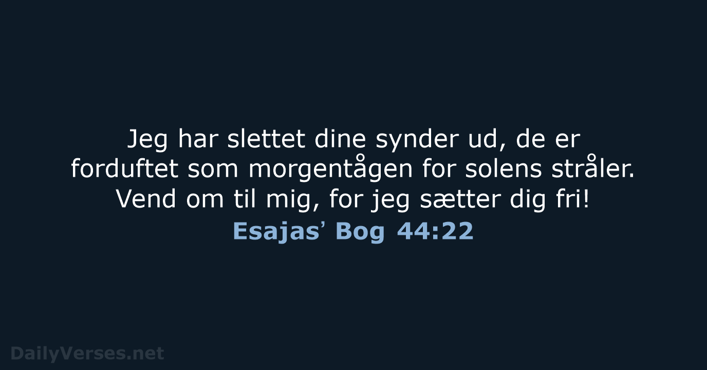 Esajasʼ Bog 44:22 - BDAN