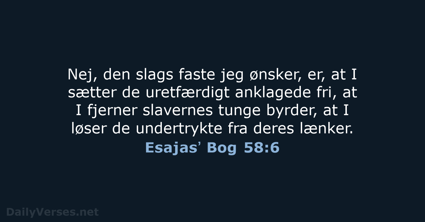 Esajasʼ Bog 58:6 - BDAN