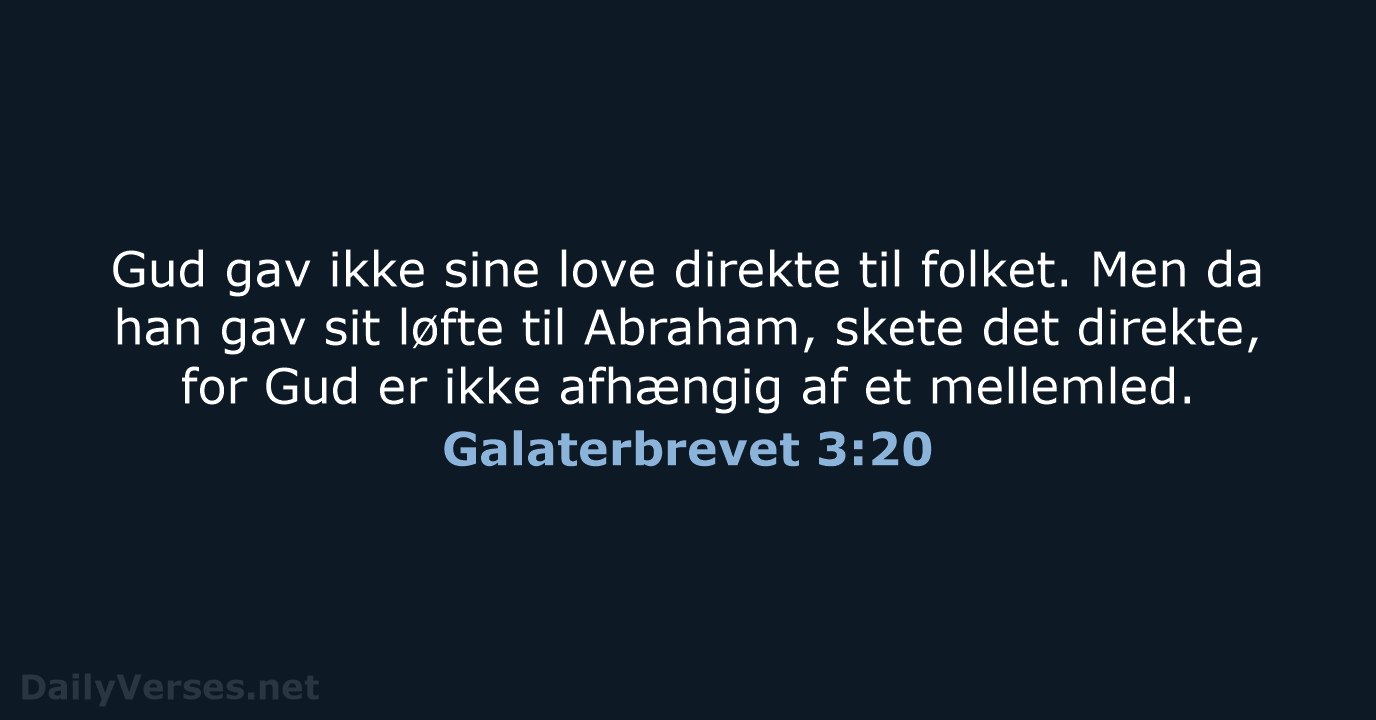 Galaterbrevet 3:20 - BDAN