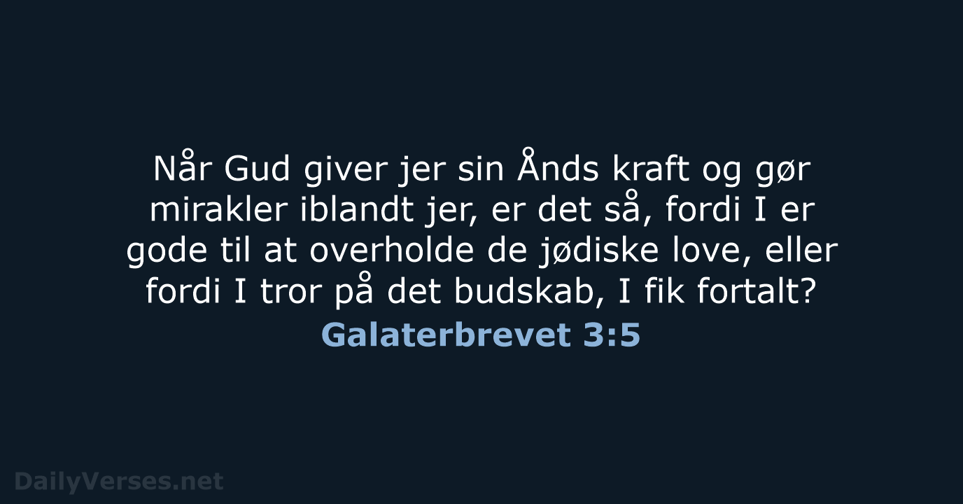 Galaterbrevet 3:5 - BDAN