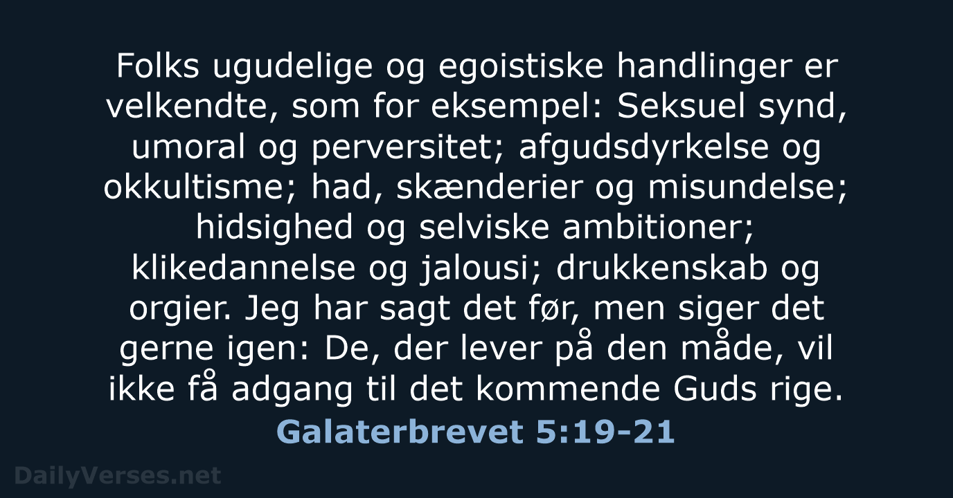 Galaterbrevet 5:19-21 - BDAN