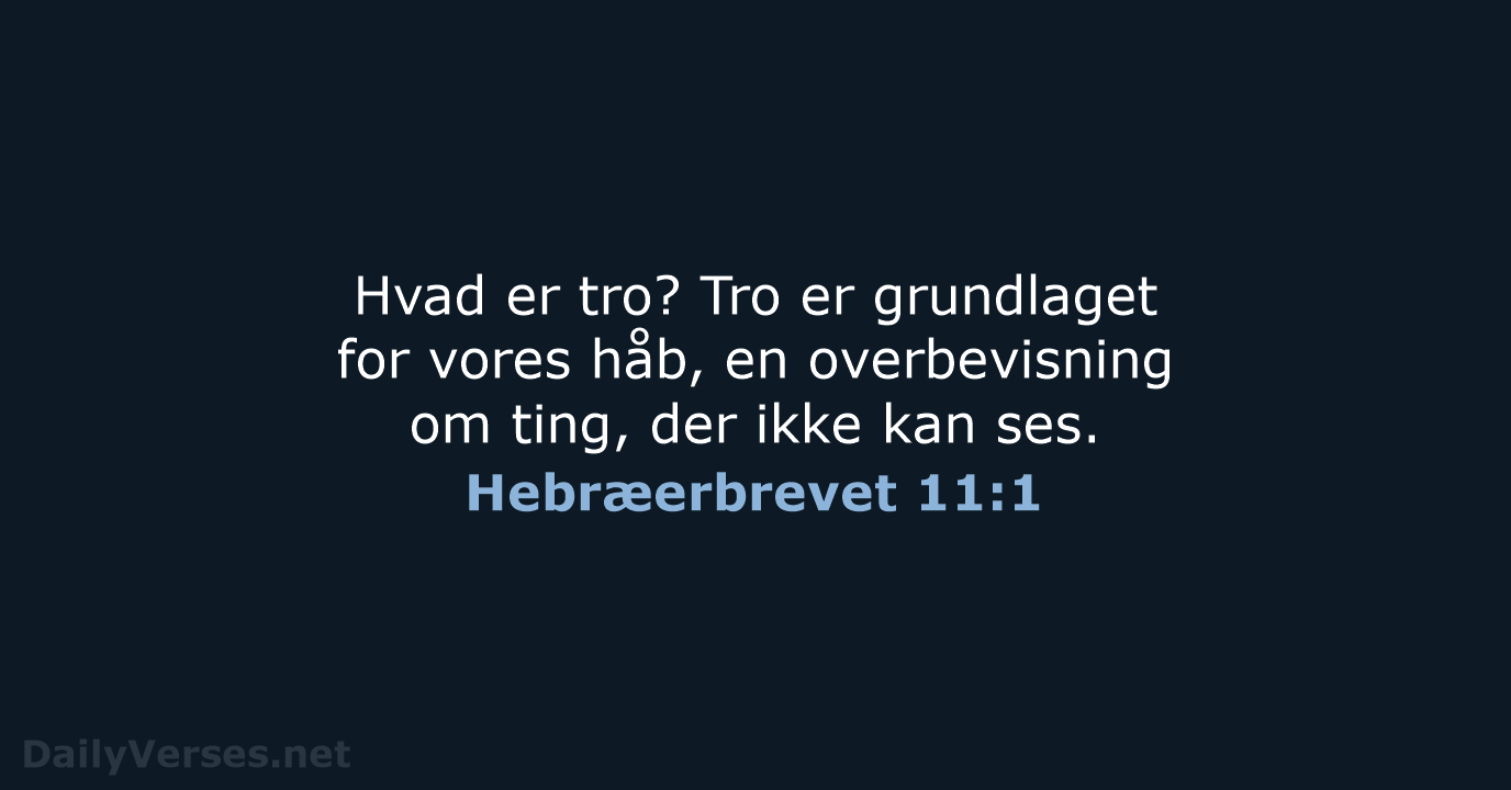 Hebræerbrevet 11:1 - BDAN