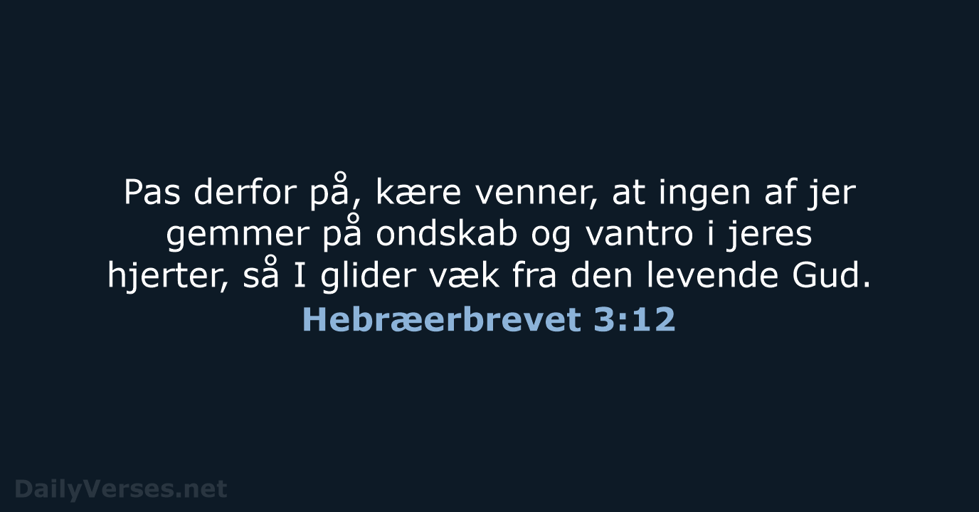 Hebræerbrevet 3:12 - BDAN