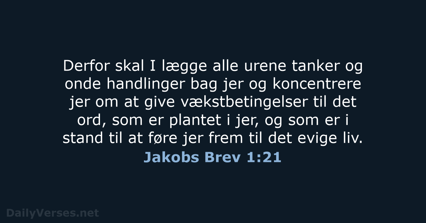 Jakobs Brev 1:21 - BDAN