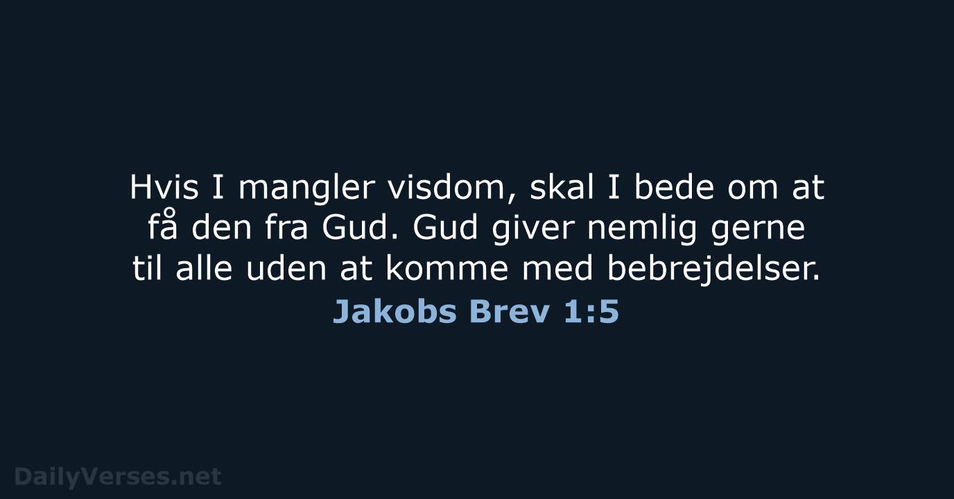 Jakobs Brev 1:5 - BDAN