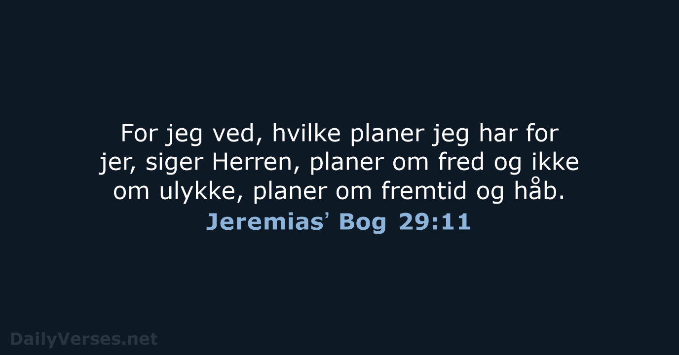 Jeremiasʼ Bog 29:11 - BDAN