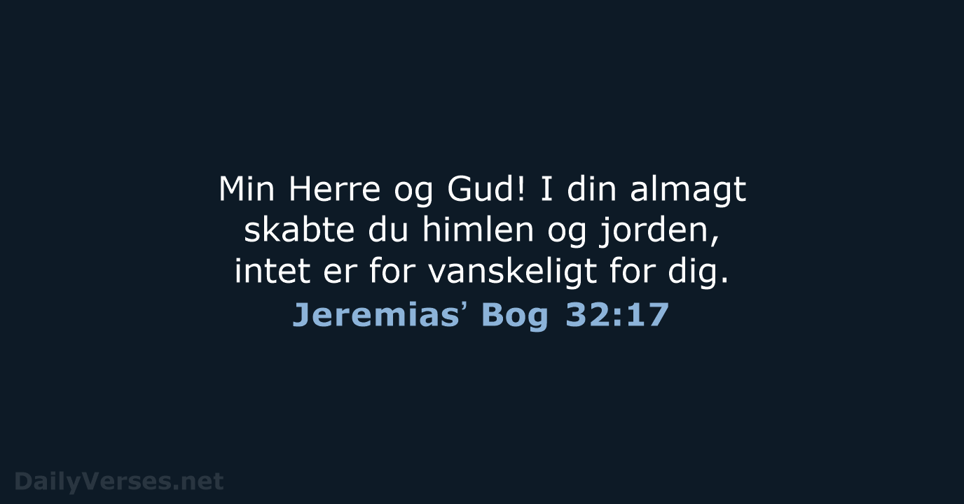 Jeremiasʼ Bog 32:17 - BDAN