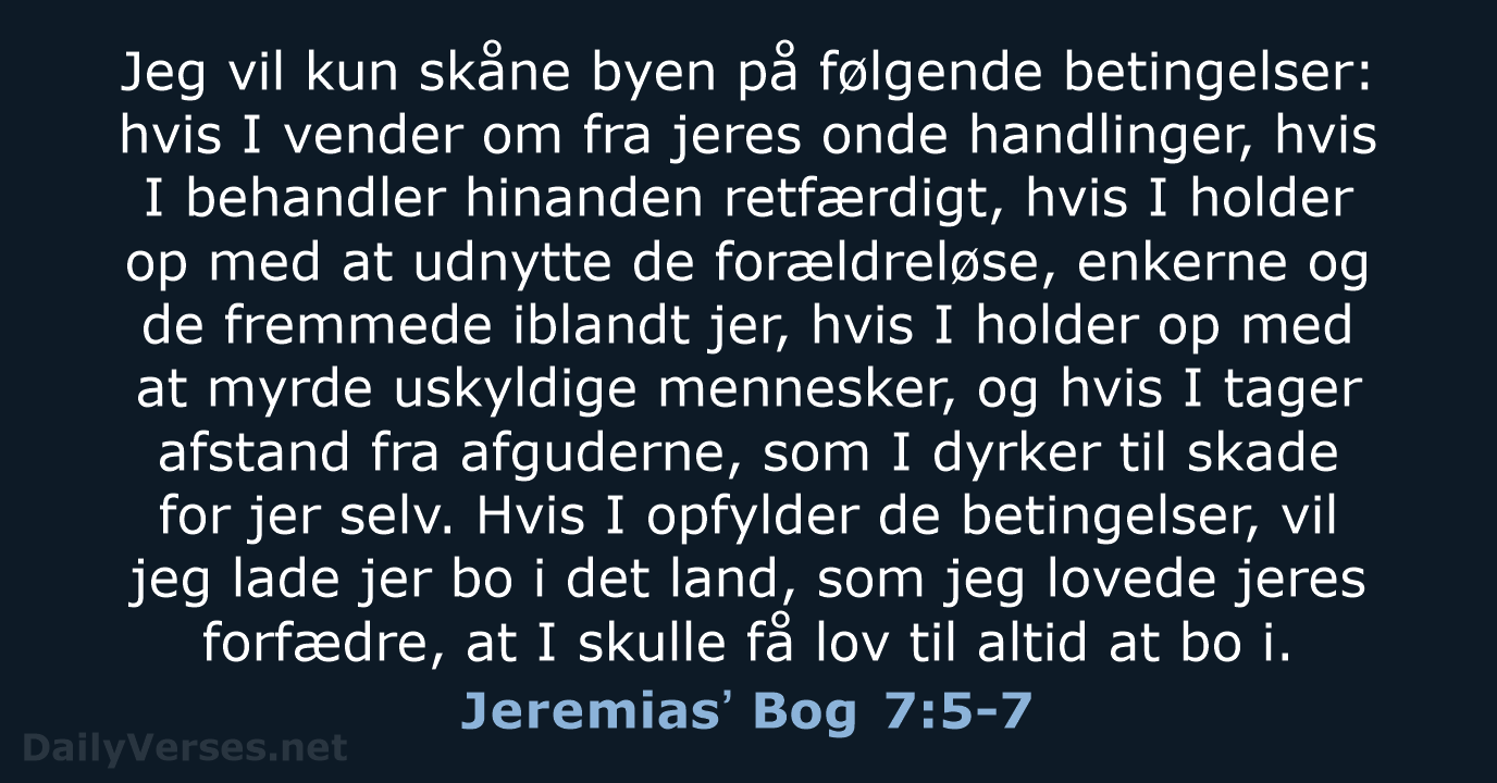 Jeremiasʼ Bog 7:5-7 - BDAN