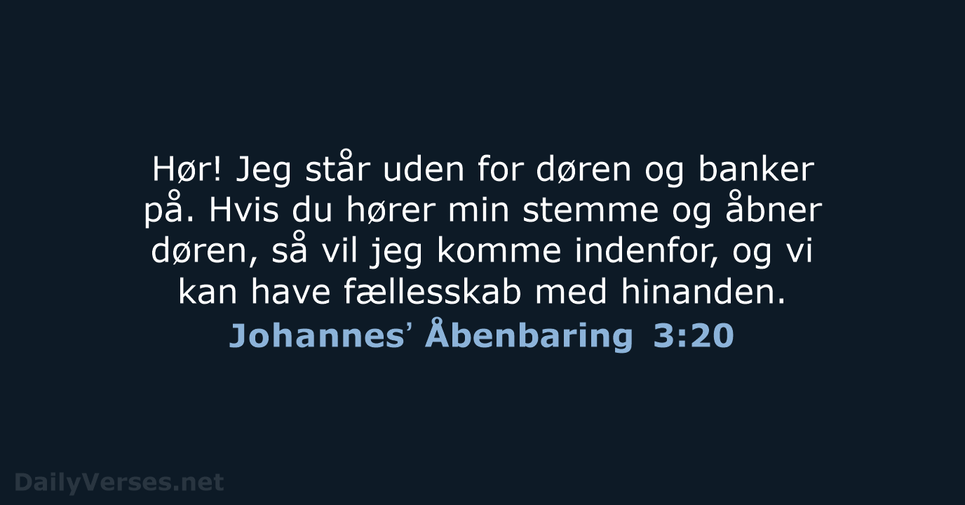 Johannesʼ Åbenbaring 3:20 - BDAN