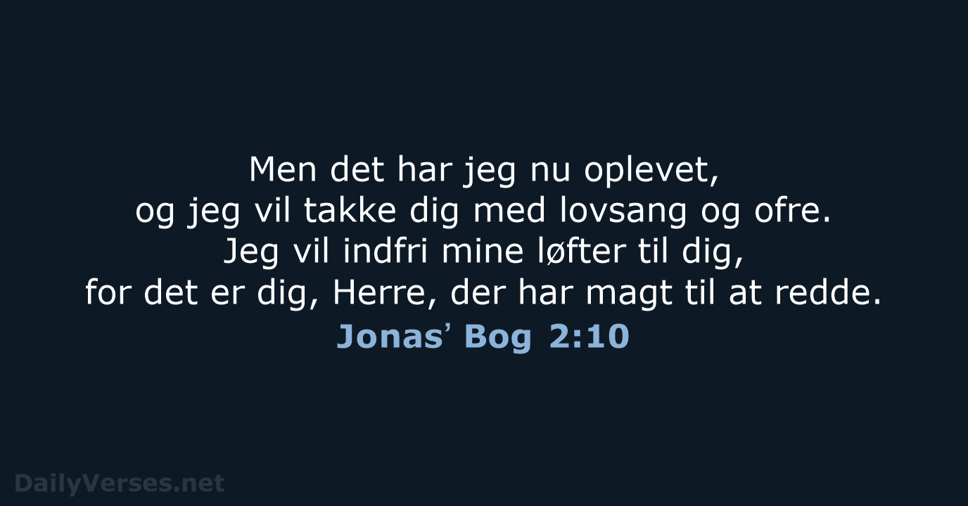 Jonasʼ Bog 2:10 - BDAN