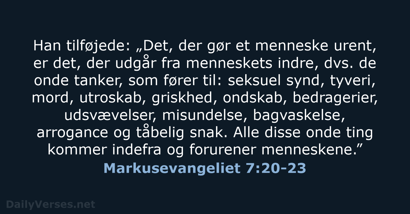 Markusevangeliet 7:20-23 - BDAN