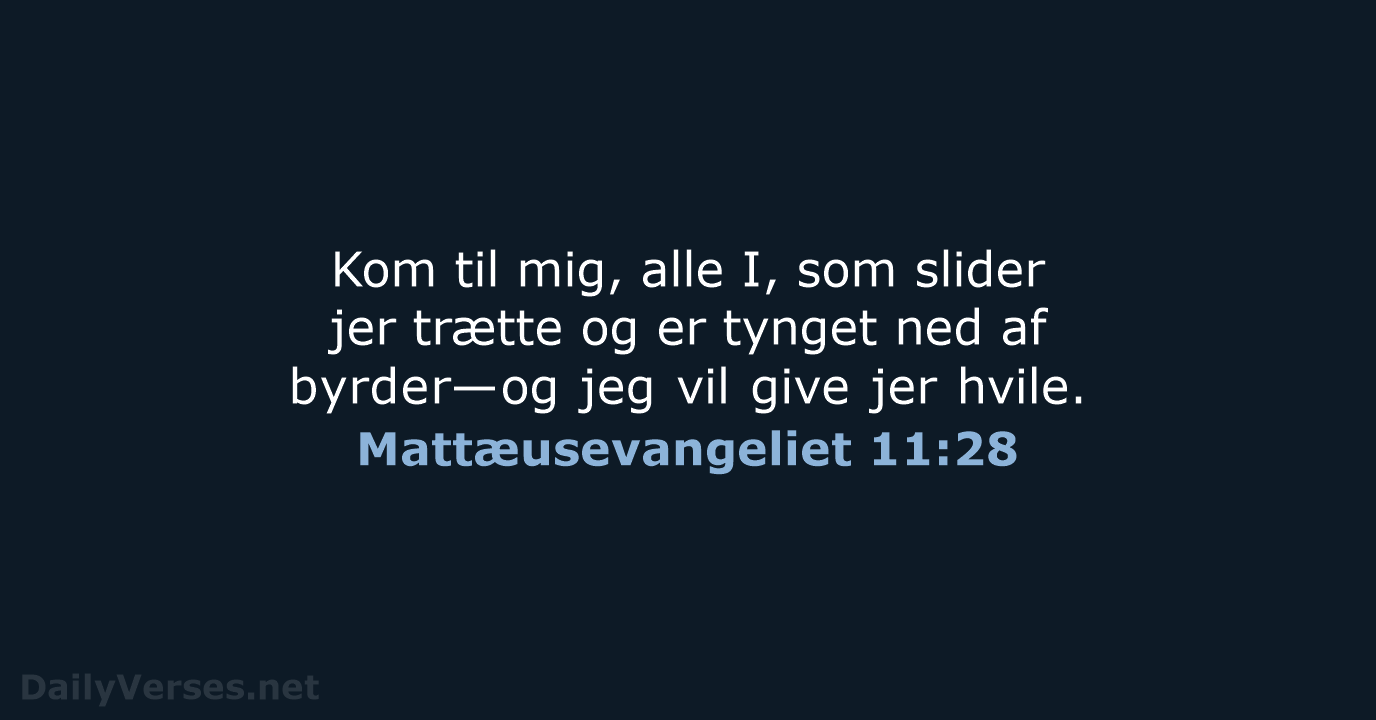 Mattæusevangeliet 11:28 - BDAN