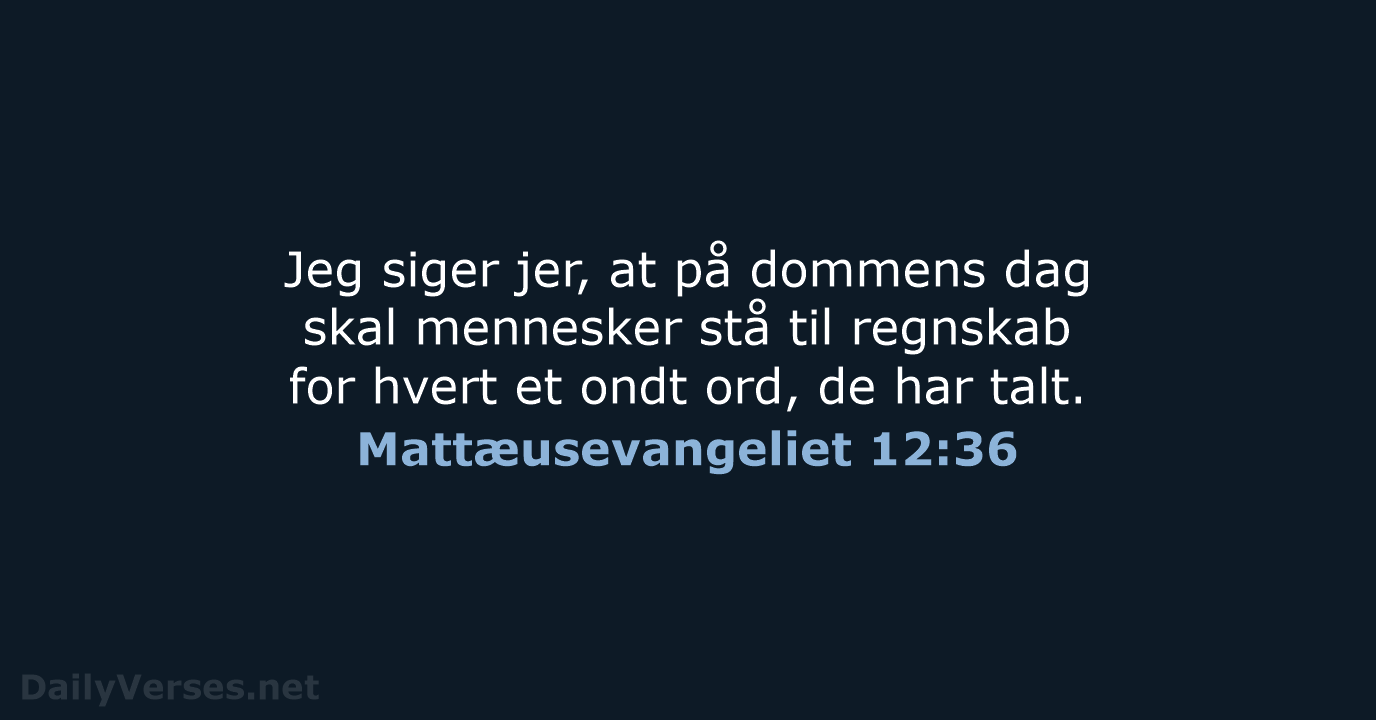 Mattæusevangeliet 12:36 - BDAN