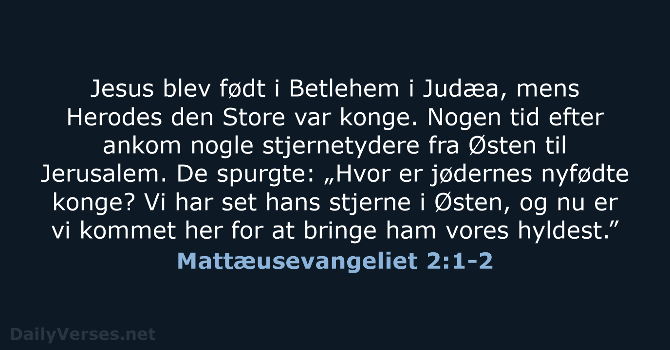 Mattæusevangeliet 2:1-2 - BDAN