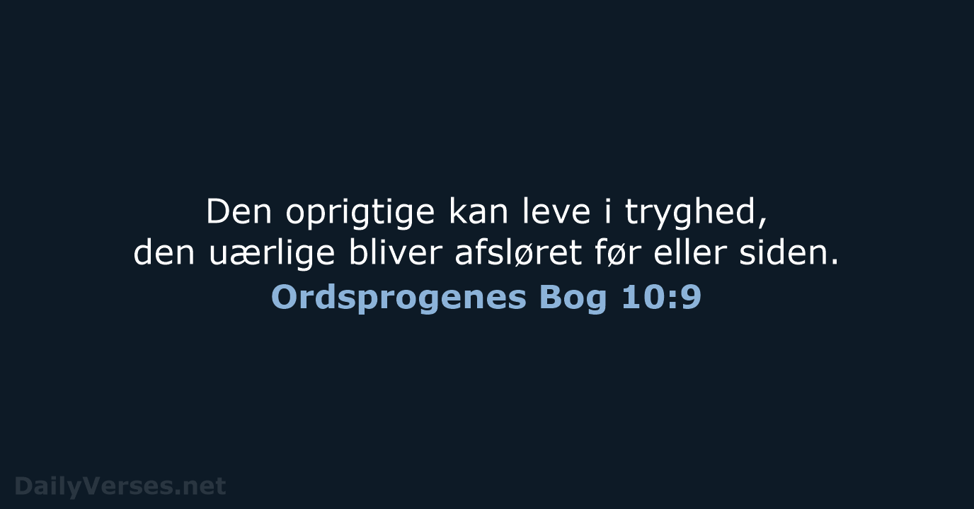 Ordsprogenes Bog 10:9 - BDAN