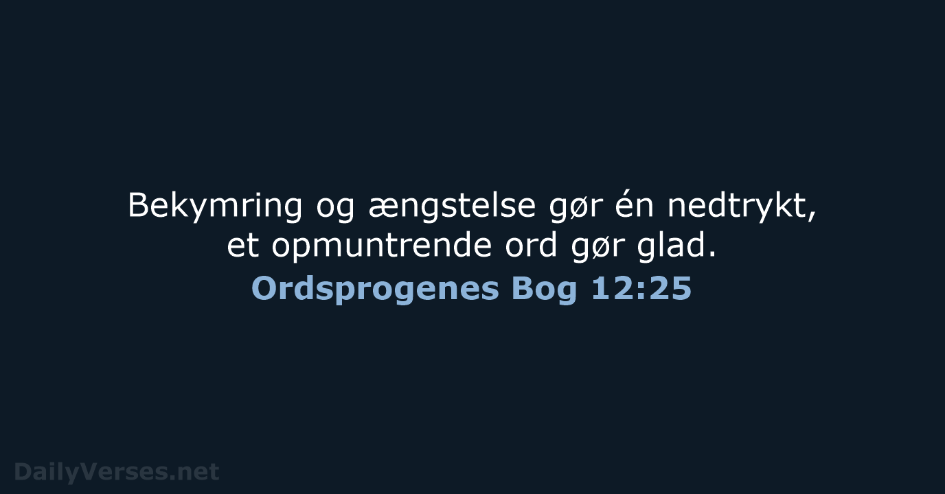 Ordsprogenes Bog 12:25 - BDAN