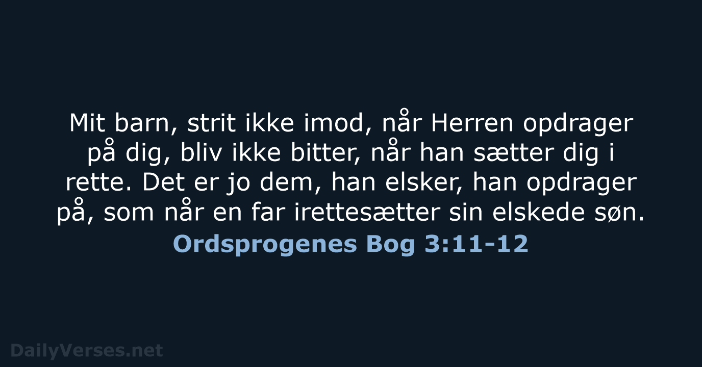 Ordsprogenes Bog 3:11-12 - BDAN