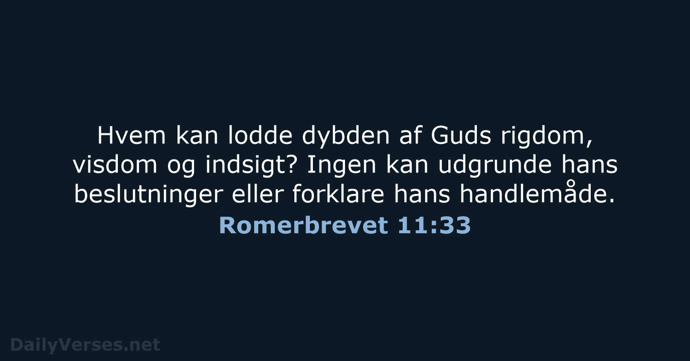 Romerbrevet 11:33 - BDAN