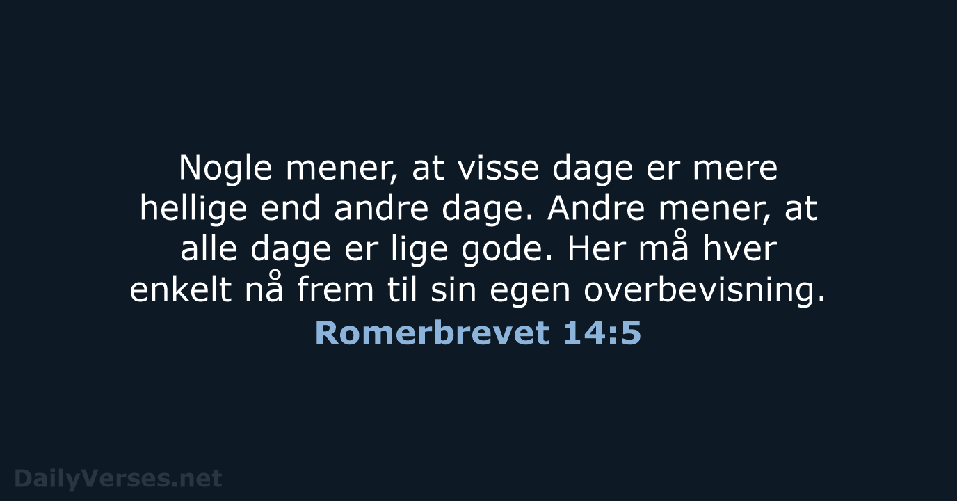 Romerbrevet 14:5 - BDAN