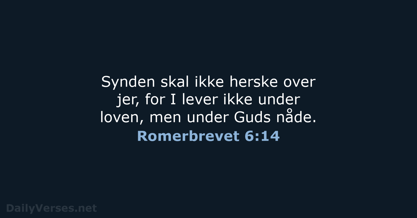 Romerbrevet 6:14 - BDAN