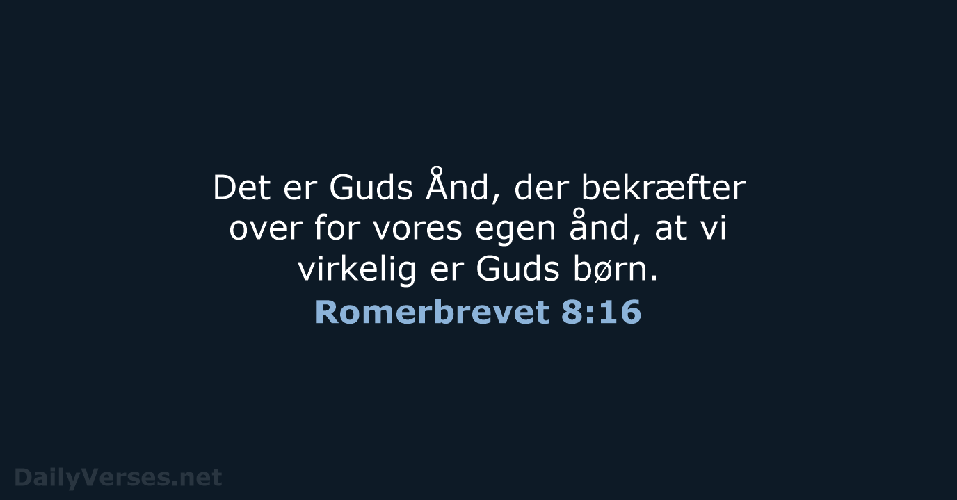 Romerbrevet 8:16 - BDAN