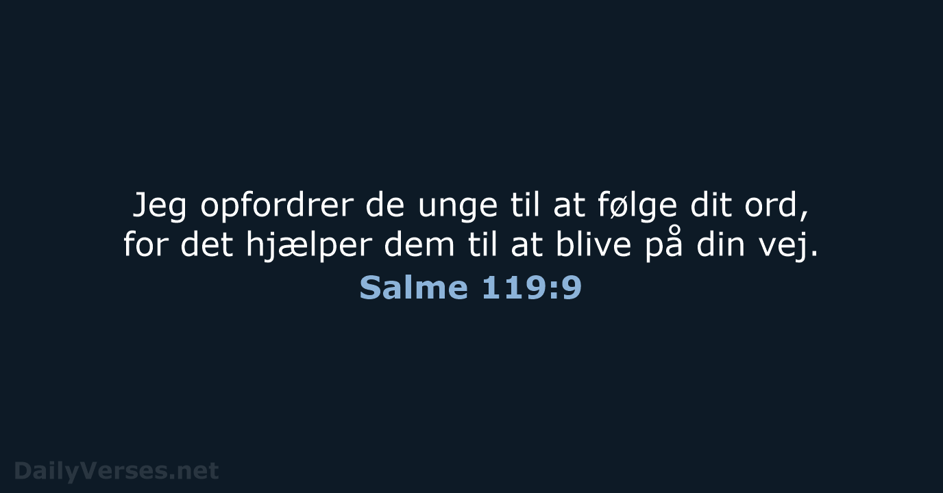 Salme 119:9 - BDAN