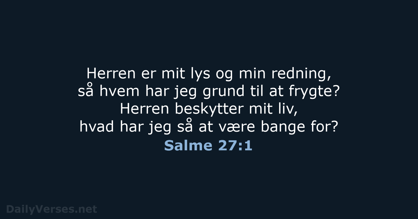 Salme 27:1 - BDAN