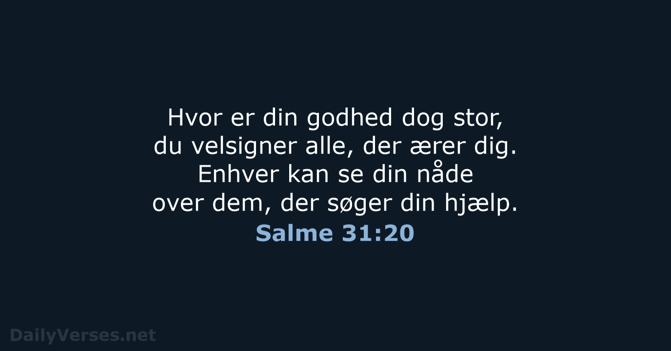 Salme 31:20 - BDAN