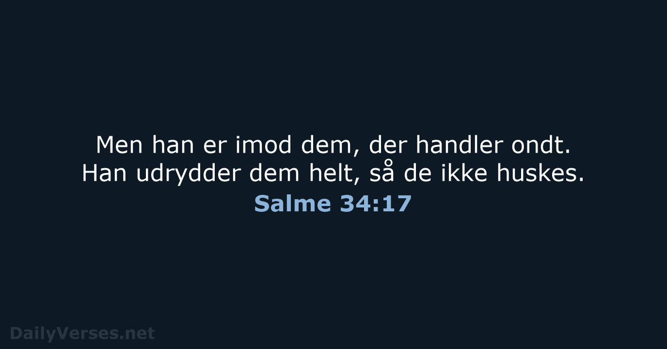 Salme 34:17 - BDAN