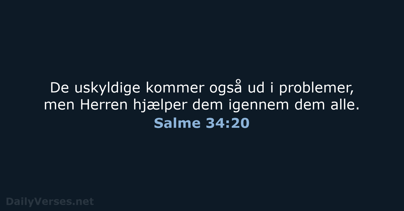 Salme 34:20 - BDAN