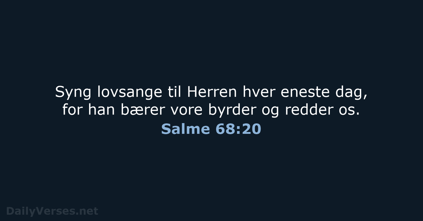 Salme 68:20 - BDAN