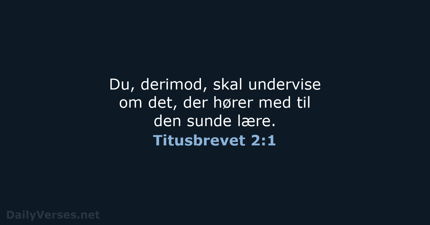 Titusbrevet 2:1 - BDAN