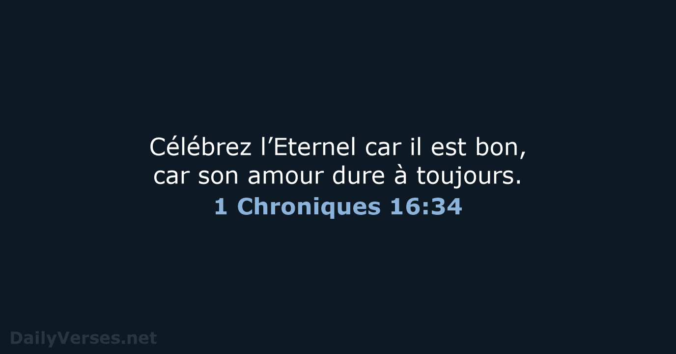 1 Chroniques 16:34 - BDS