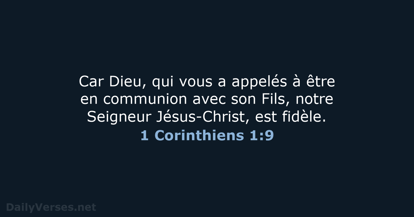 1 Corinthiens 1:9 - BDS