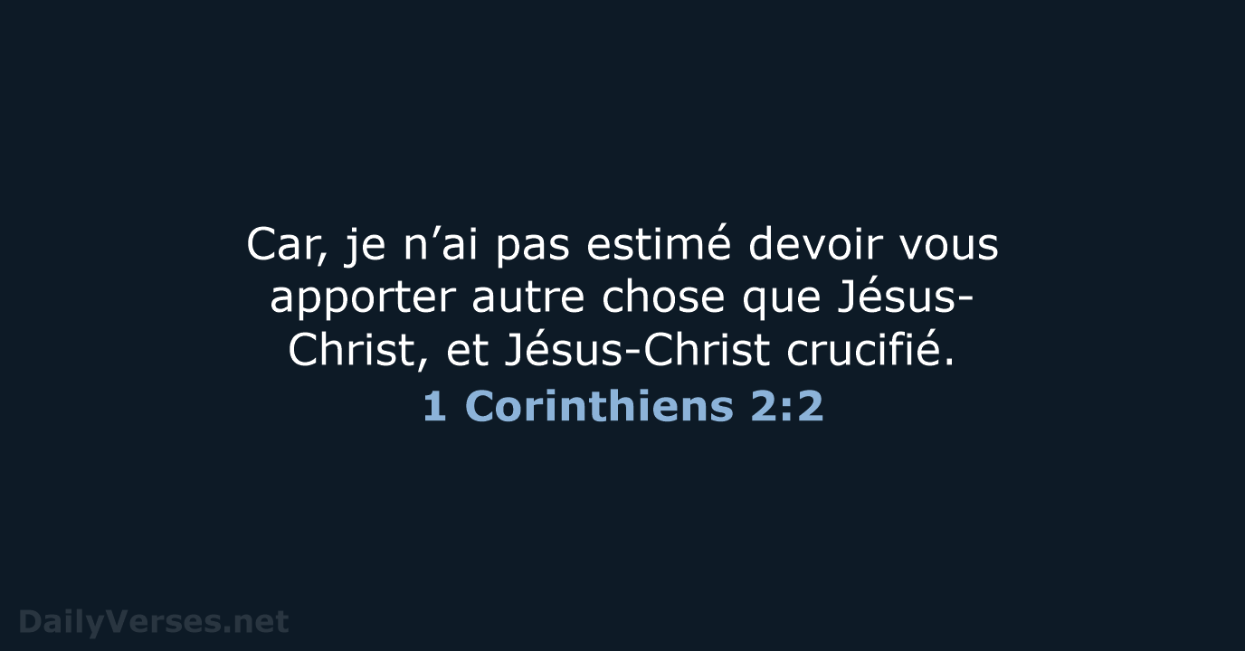 1 Corinthiens 2:2 - BDS