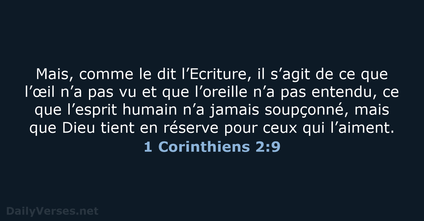 1 Corinthiens 2:9 - BDS