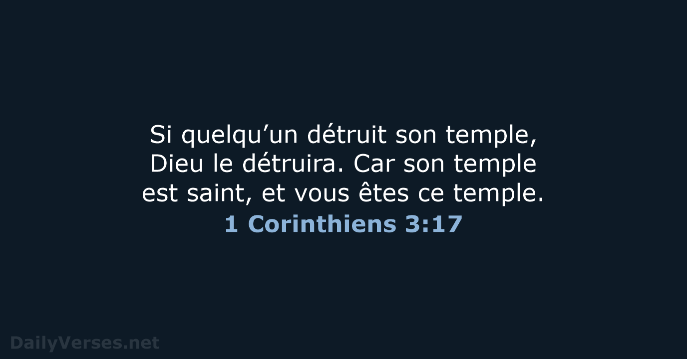 1 Corinthiens 3:17 - BDS